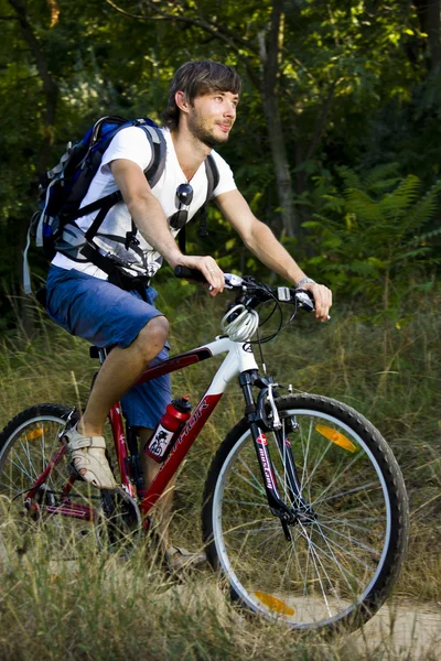 Biking in the park — Stockfoto